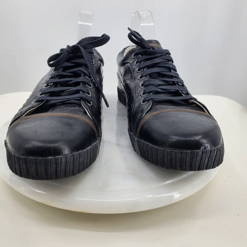 Alexander McQueen X Puma Scarred Street Mens Black Leather Low Top Sneakers 8
